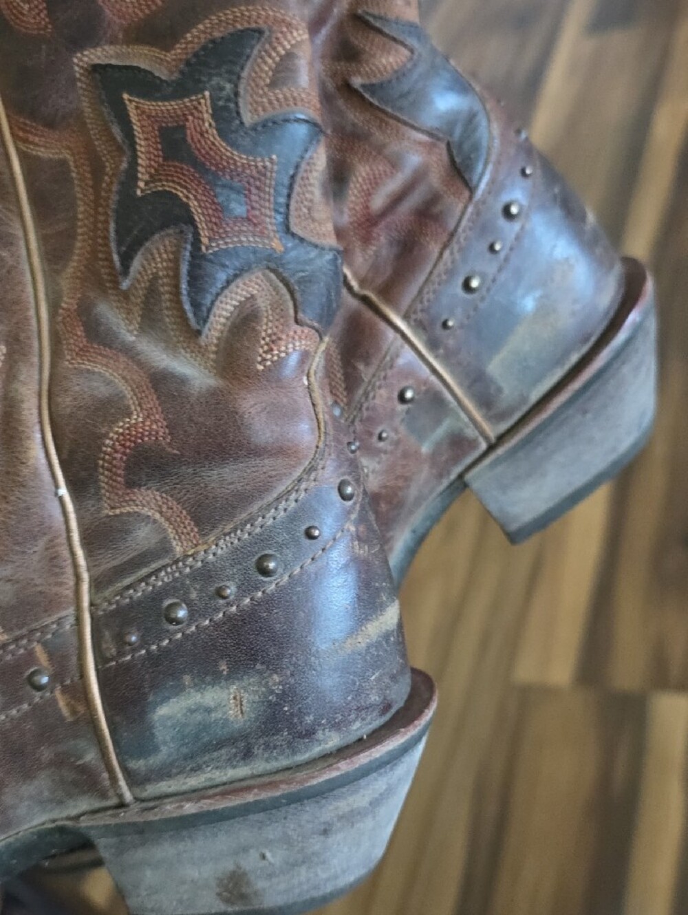 Ariat Brown and Black Leopard-Print Boot Lining - Picture 4 of 6